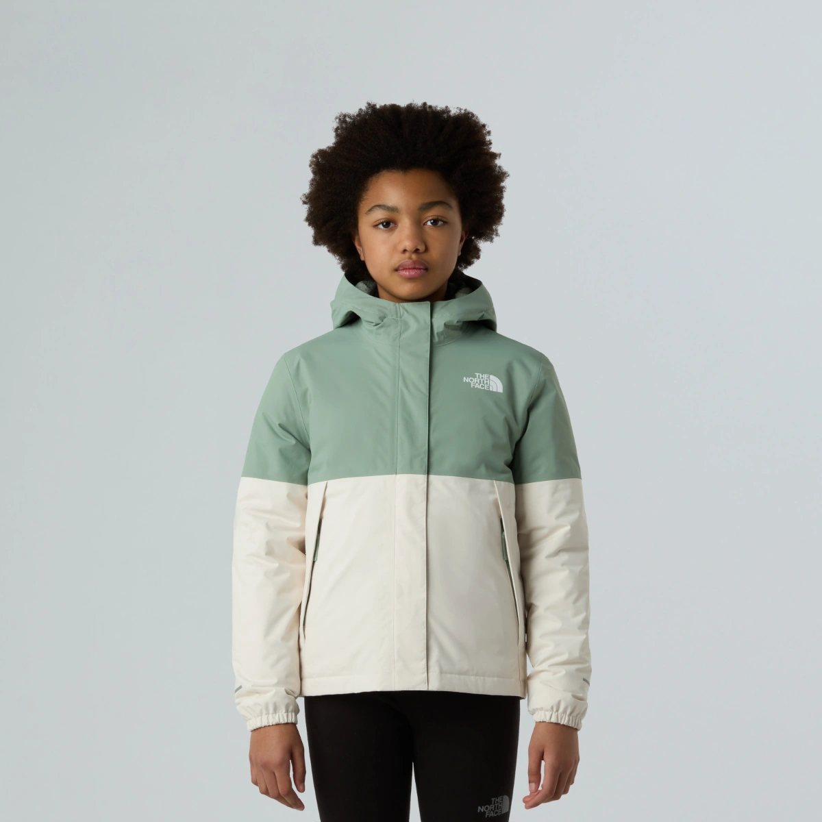 THE NORTH FACE - מעיל מחמם ועמיד במים לילדות WARM ANTORA – TA873RDI4 – slate-moss-white-dune – 1