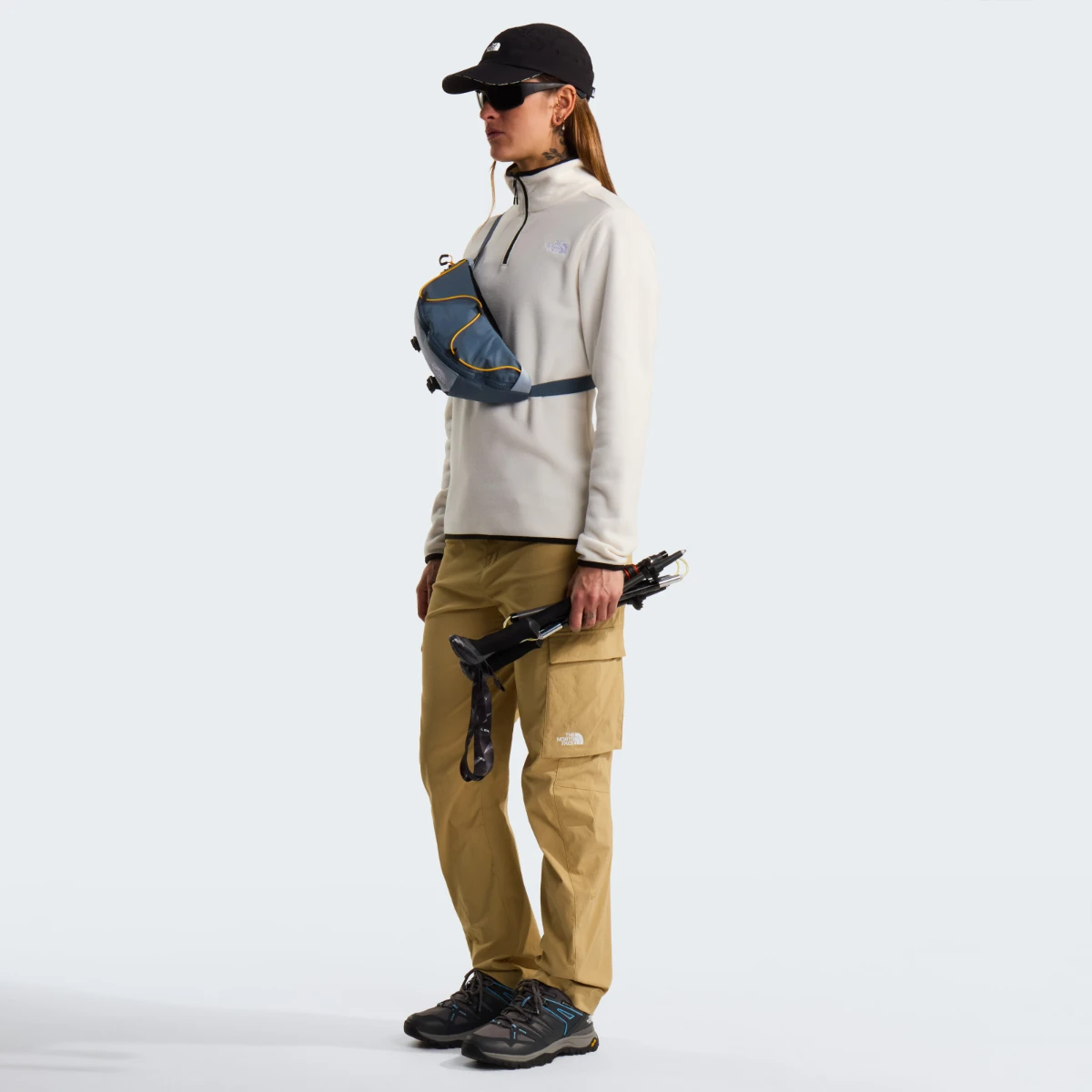 THE NORTH FACE - פליס נשים רבע רוכסן GLACIER 1/4 ZIP – TA8D2JQLI – white-dune – 1