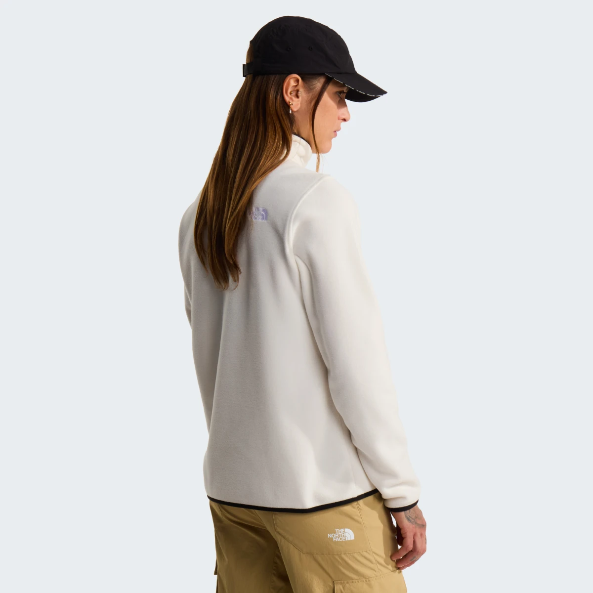 THE NORTH FACE - פליס נשים רבע רוכסן GLACIER 1/4 ZIP – TA8D2JQLI – white-dune – 3