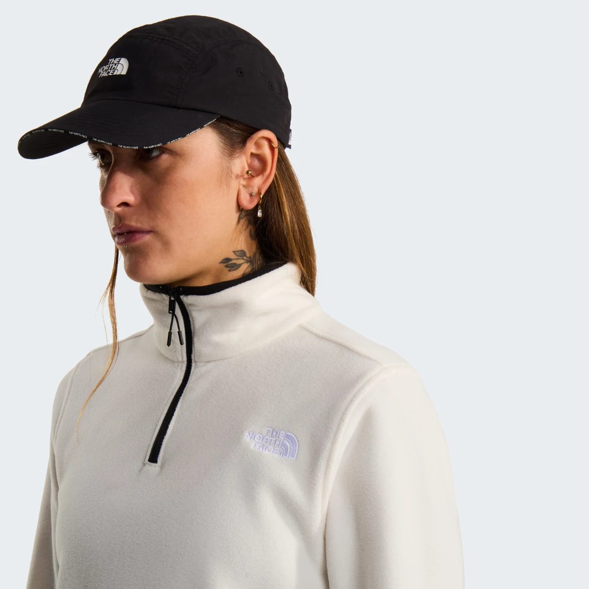 THE NORTH FACE - פליס נשים רבע רוכסן GLACIER 1/4 ZIP – TA8D2JQLI – white-dune – 4