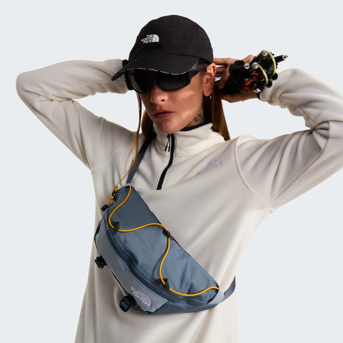 THE NORTH FACE - פליס נשים רבע רוכסן GLACIER 1/4 ZIP – TA8D2JQLI – white-dune – 5