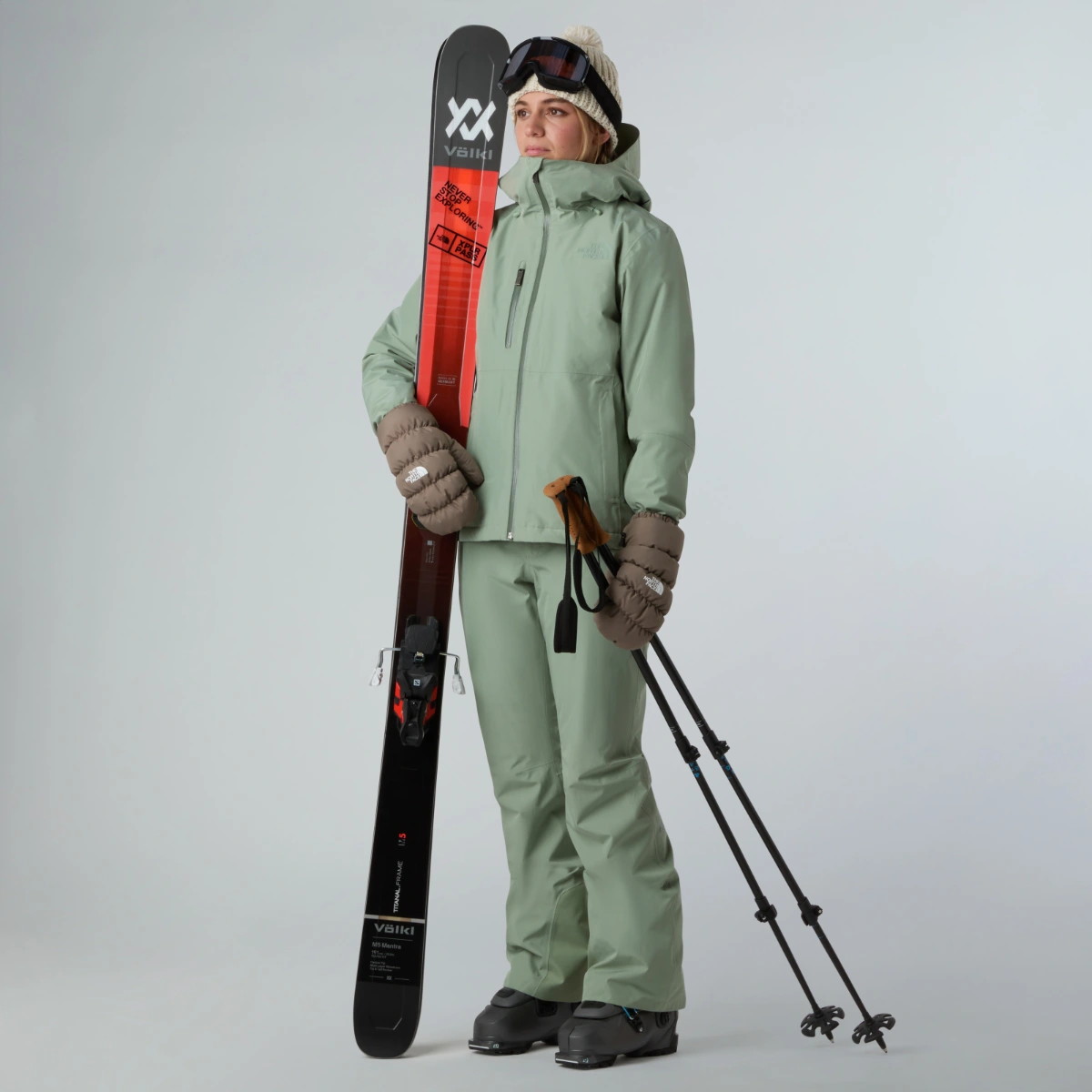 THE NORTH FACE - מכנסי סקי וסנובורד לנשים DESCENDIT – TA8DDRBQ1 – slate-moss – 4