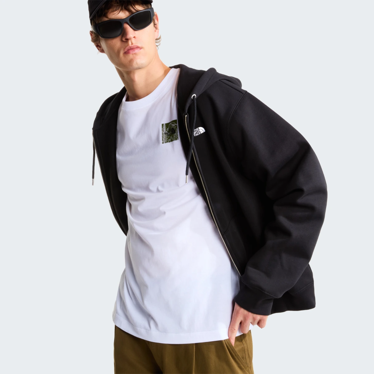 קפוצ'ון רוכסן מלא גברים TNF™ ESSENTIAL SIMPLE DOME