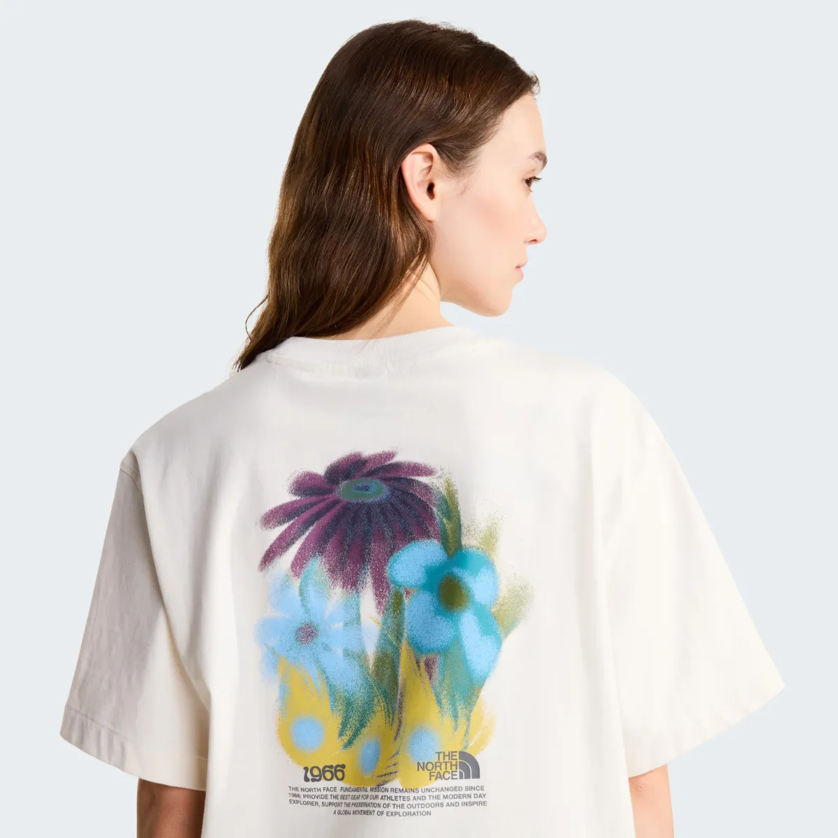 THE NORTH FACE - חולצת טי קצרה גברים 1966 FLORA – TA8GB2QLI – white-dune – 11