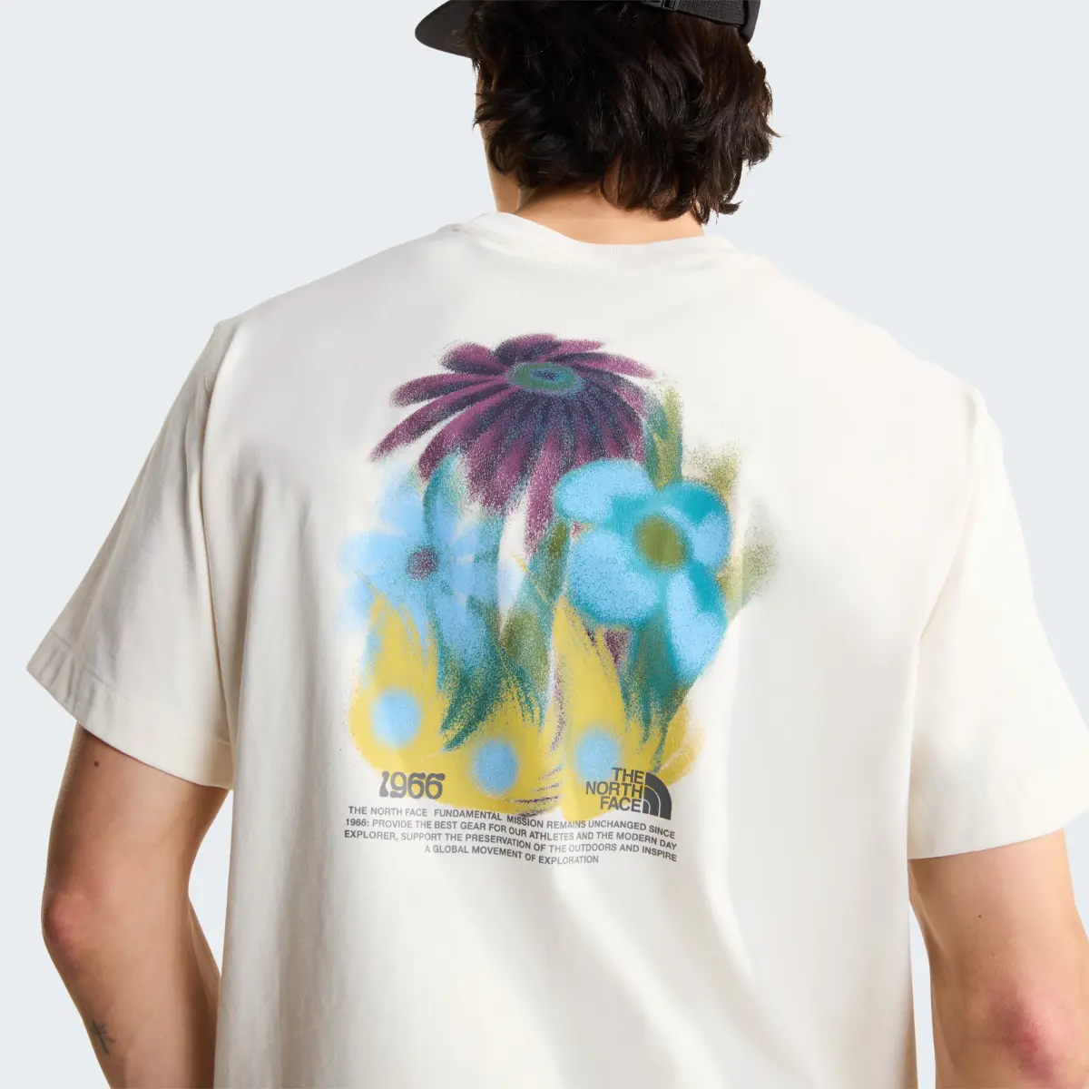 THE NORTH FACE - חולצת טי קצרה גברים 1966 FLORA – TA8GB2QLI – white-dune – 5
