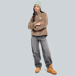 פליז נשים עם רוכסן מלא HANAGITA HIGH PILE